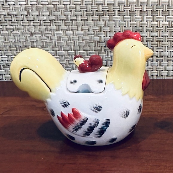 🌟3xHP🌟VTG 2005 Ceramic Chicken Cream & Sugar Set - Picture 2 of 12